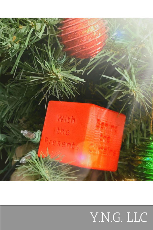 elf on the shelf hide and seek activity decision cube block in a christmas tree