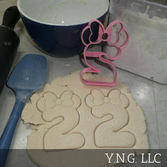 Minnie Mouse Themed Number Two 2 Detailed Cookie Cutter Made In USA PR4552