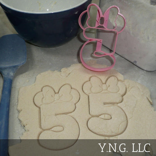 Minnie Mouse Themed Number Five 5 Detailed Cookie Cutter Made In USA PR4555