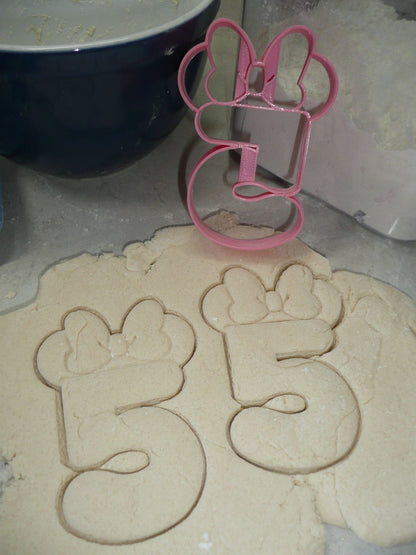 Minnie Mouse Themed Number Five 5 Detailed Cookie Cutter Made In USA PR4555