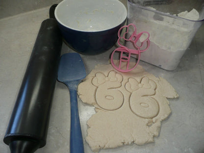 Minnie Mouse Themed Number Six 6 Detailed Cookie Cutter Made In USA PR4556