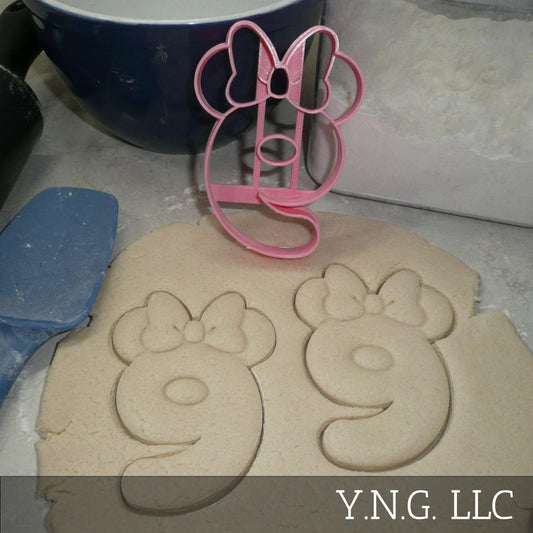 Minnie Mouse Themed Number Nine 9 Detailed Cookie Cutter Made In USA PR4559