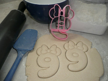 Minnie Mouse Themed Number Nine 9 Detailed Cookie Cutter Made In USA PR4559