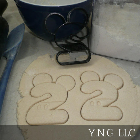 Mickey Mouse Themed Number Two 2 Detailed Cookie Cutter Made In USA PR4562