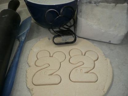 Mickey Mouse Themed Number Two 2 Detailed Cookie Cutter Made In USA PR4562