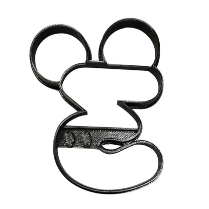 Mickey Mouse Themed Number Three 3 Detailed Cookie Cutter Made In USA PR4563