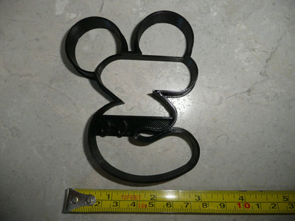 Mickey Mouse Themed Number Three 3 Detailed Cookie Cutter Made In USA PR4563