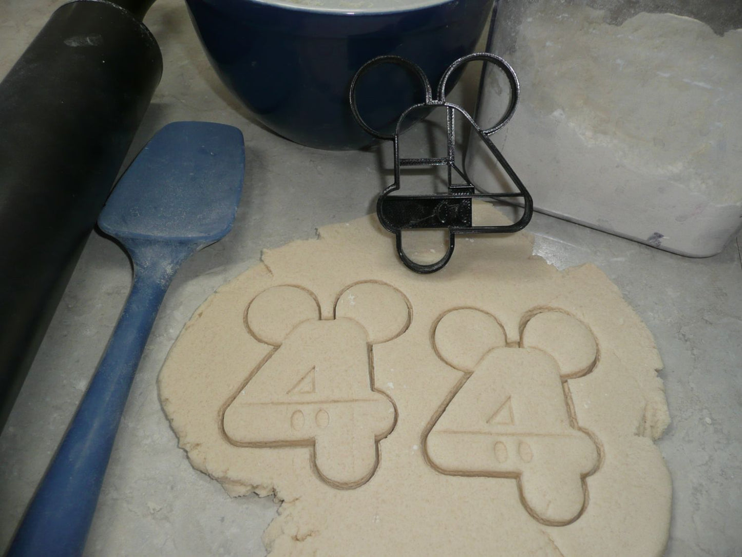 Mickey Mouse Themed Number Four 4 Detailed Cookie Cutter Made In USA PR4564