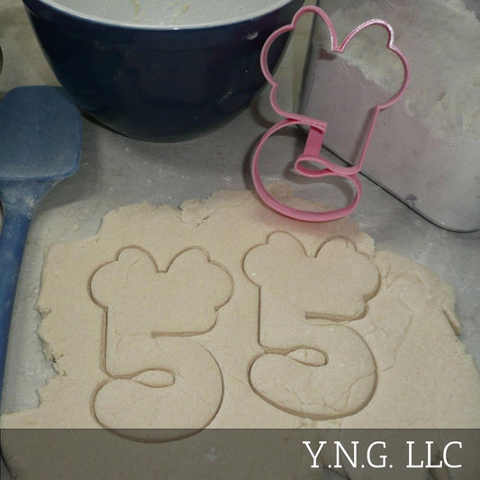 Minnie Mouse Themed Number Five 5 Outline Cookie Cutter Made In USA PR4575