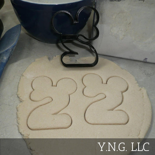 Mickey Mouse Themed Number Two 2 Outline Cookie Cutter Made In USA PR4582