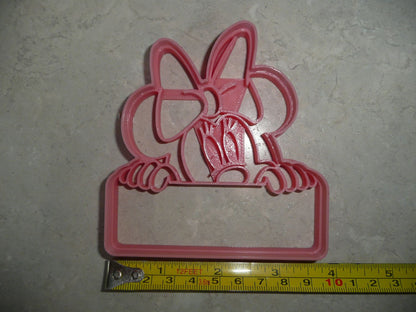 Minnie Mouse Themed Peek A Boo Banner Detailed Cookie Cutter Made In USA PR4653