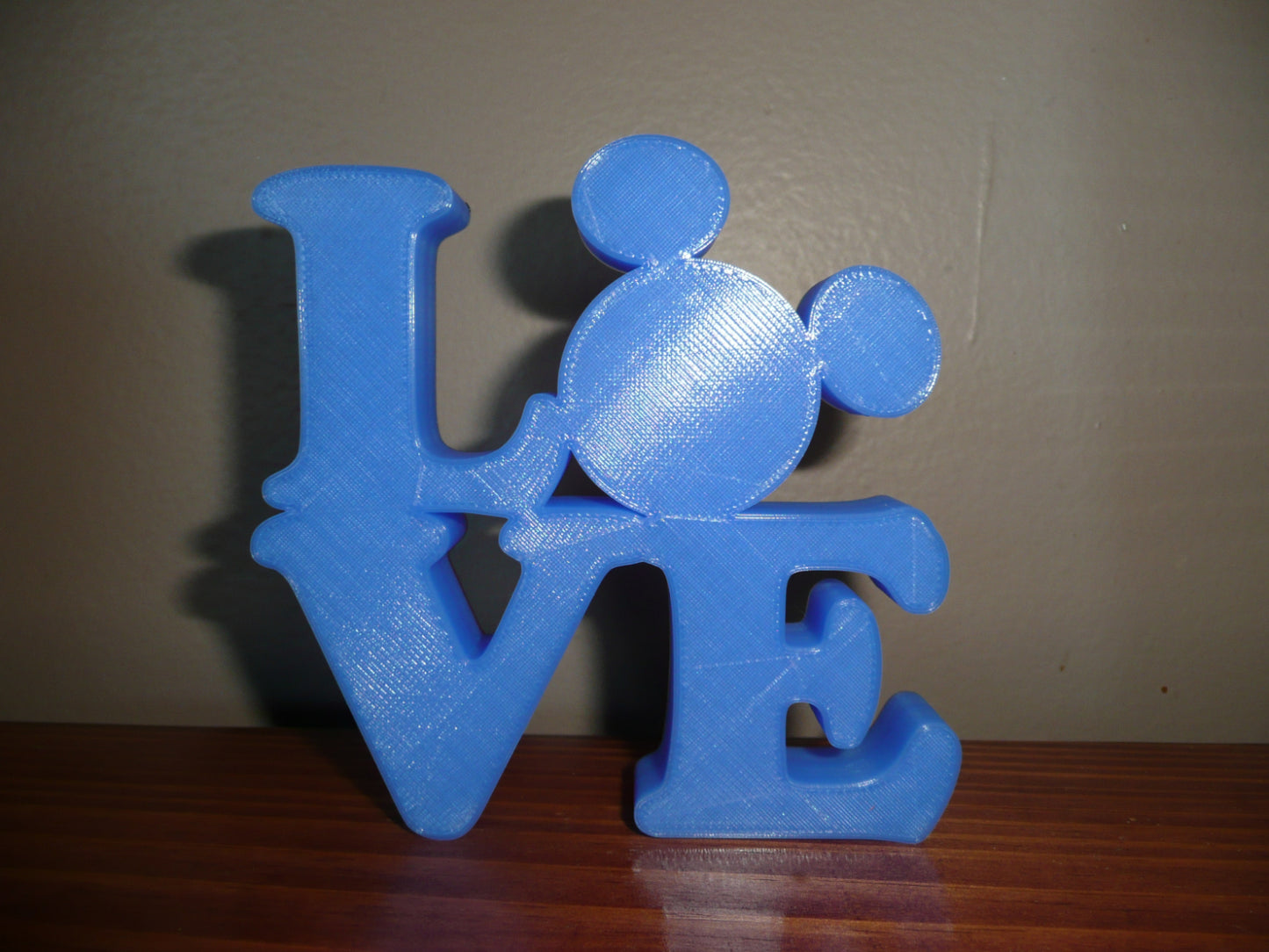 LOVE Word Quote With Mickey Mouse Face Head Blue Made in USA PR4781