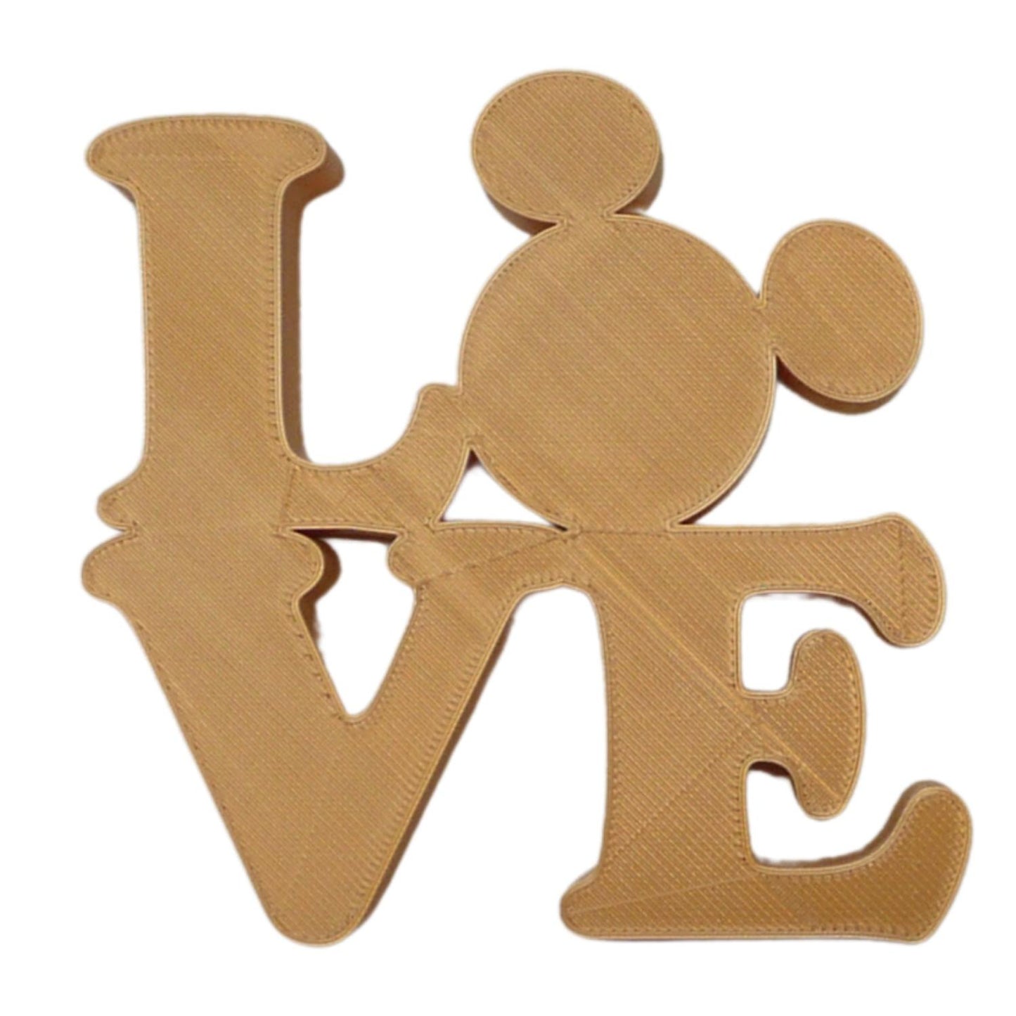 LOVE Word Quote With Mickey Mouse Face Head Gold Made in USA PR4783