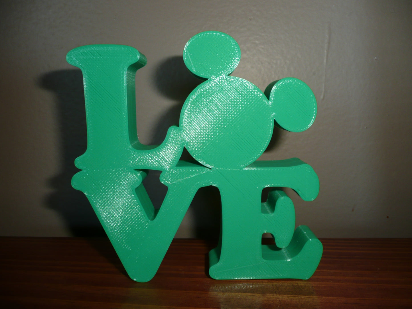 LOVE Word Quote With Mickey Mouse Face Head Green Made in USA PR4785