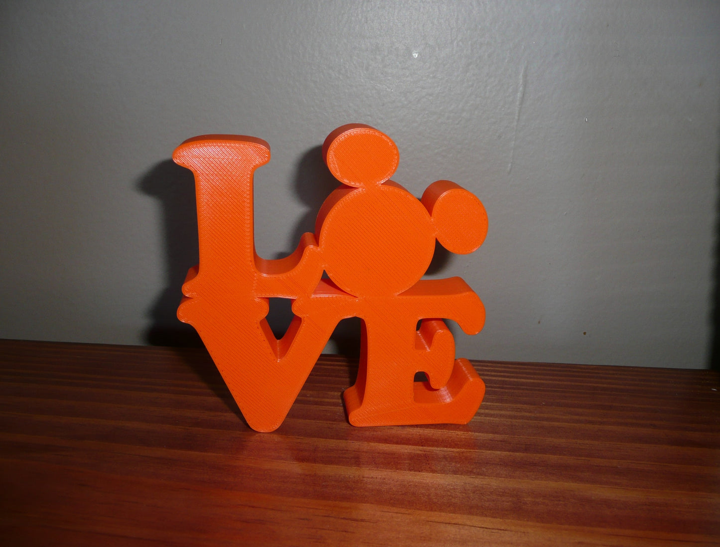 LOVE Word Quote With Mickey Mouse Face Head Orange Made in USA PR4786