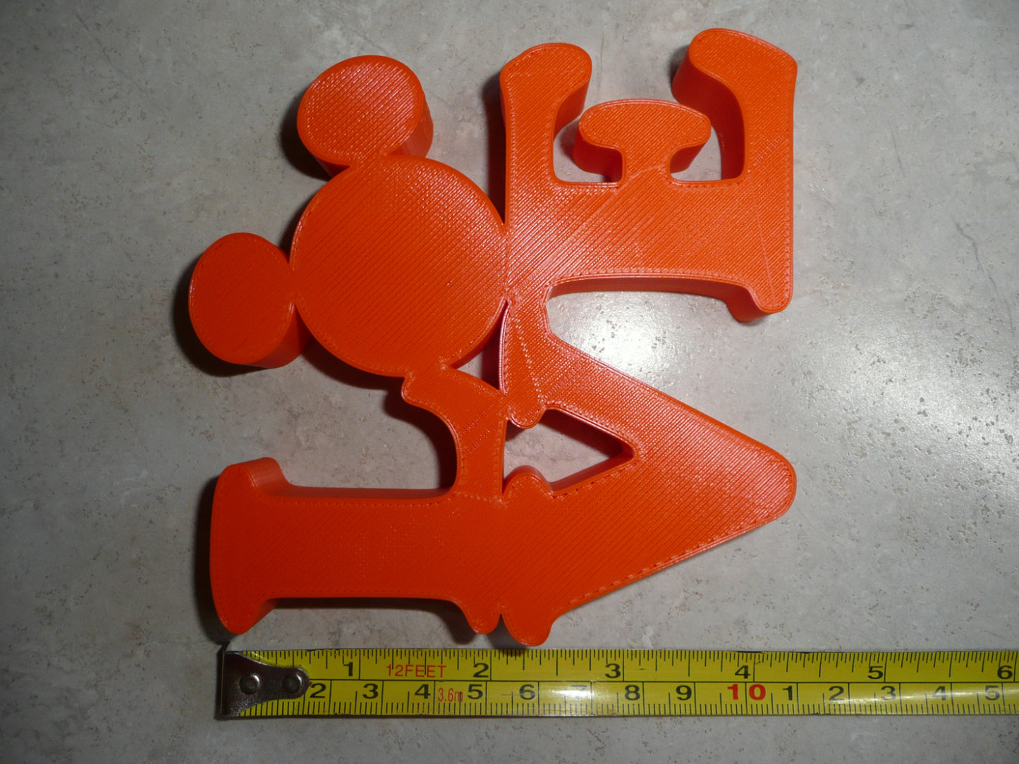LOVE Word Quote With Mickey Mouse Face Head Orange Made in USA PR4786
