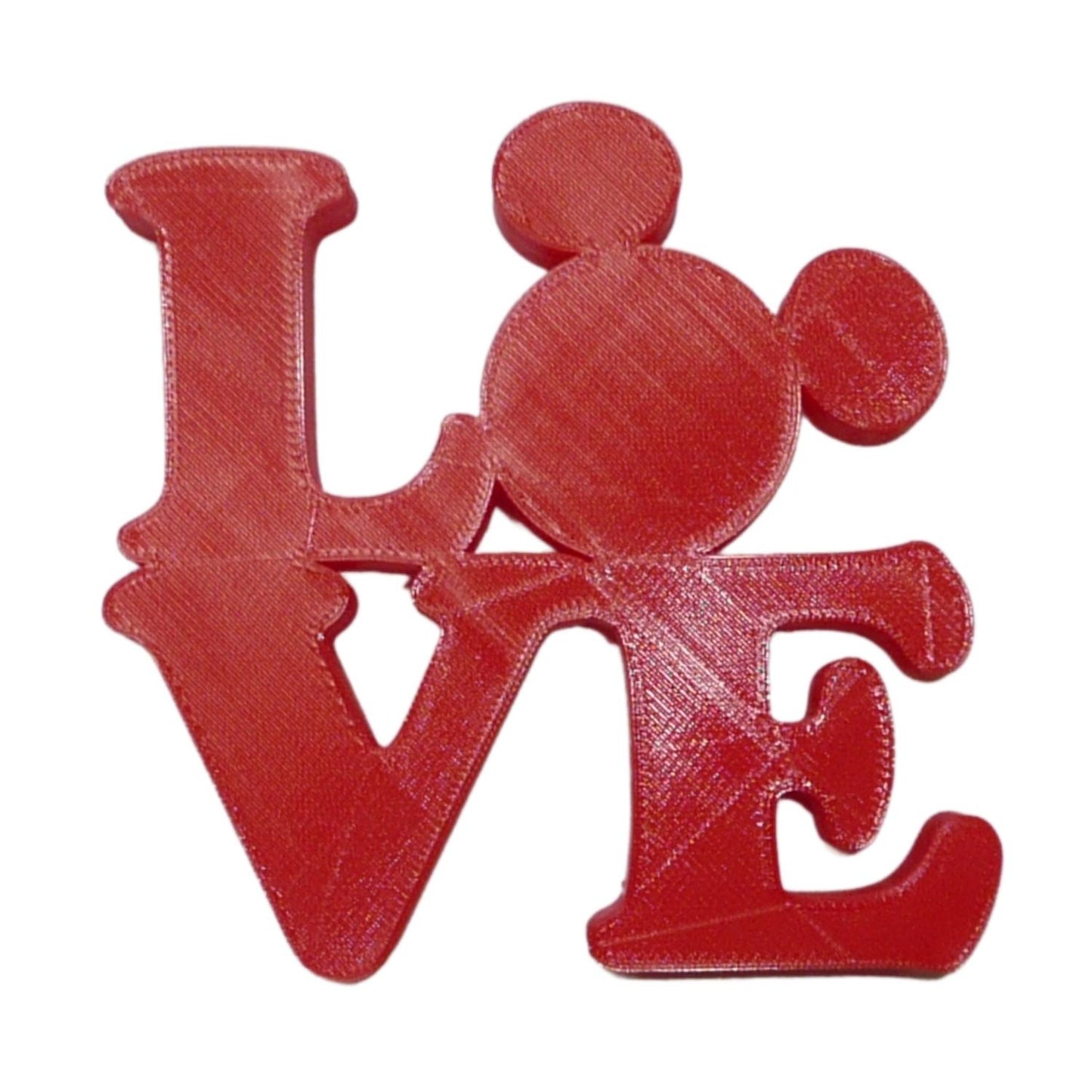 LOVE Word Quote With Mickey Mouse Face Head Red Made in USA PR4789