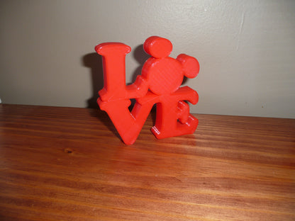 LOVE Word Quote With Mickey Mouse Face Head Red Made in USA PR4789