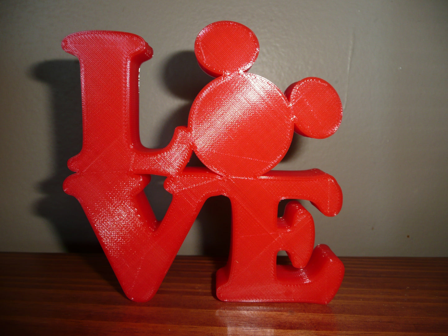 LOVE Word Quote With Mickey Mouse Face Head Red Made in USA PR4789