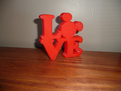 LOVE Word Quote With Mickey Mouse Face Head Red Made in USA PR4789