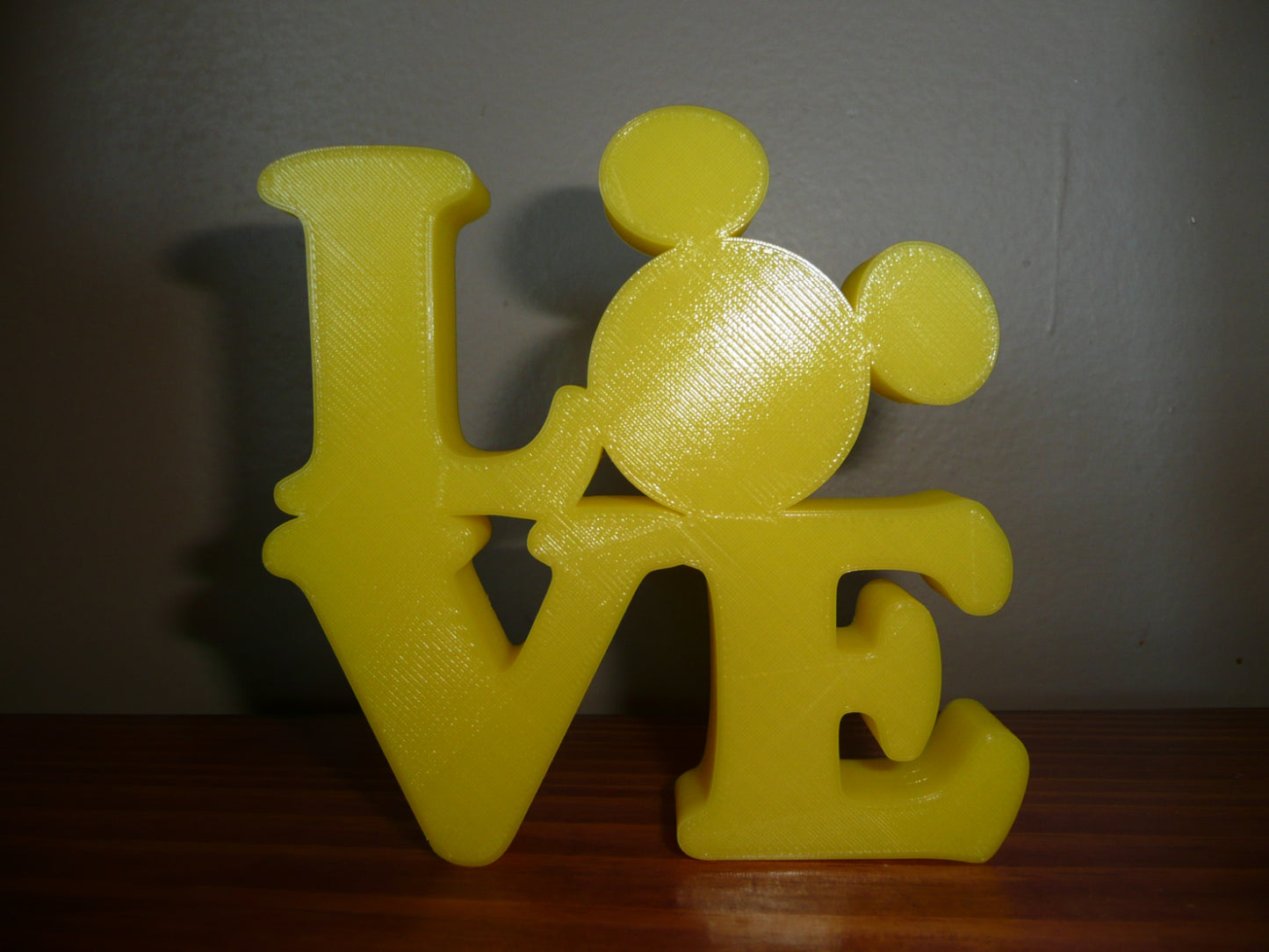 LOVE Word Quote With Mickey Mouse Face Head Yellow Made in USA PR4790