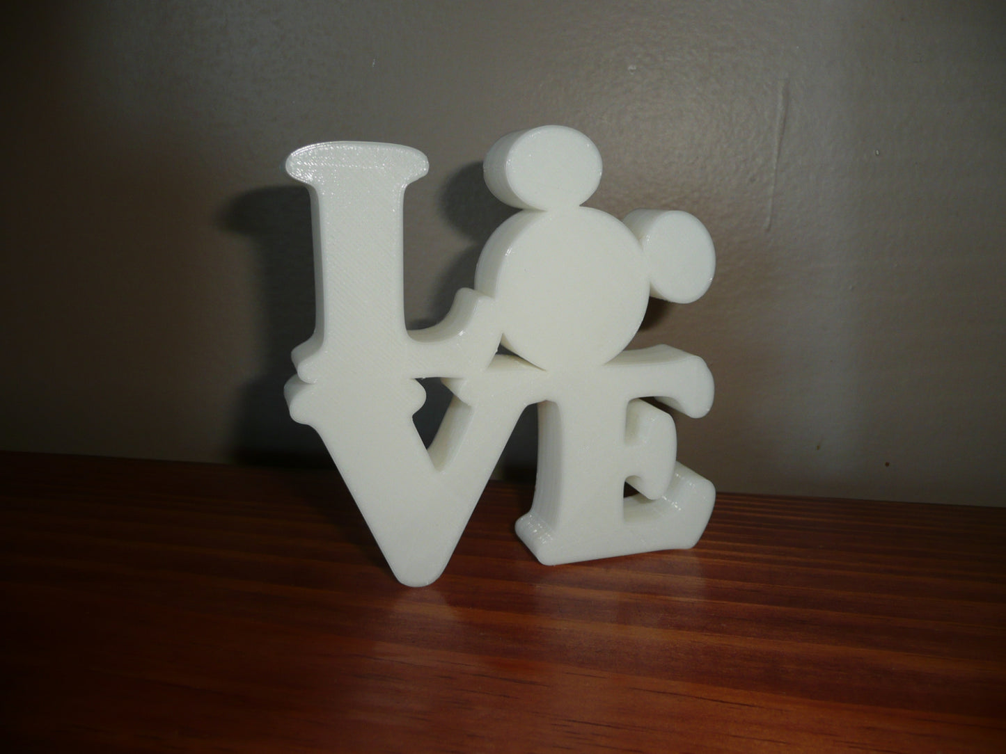 LOVE Word Quote With Mickey Mouse Face Head White Made in USA PR4791