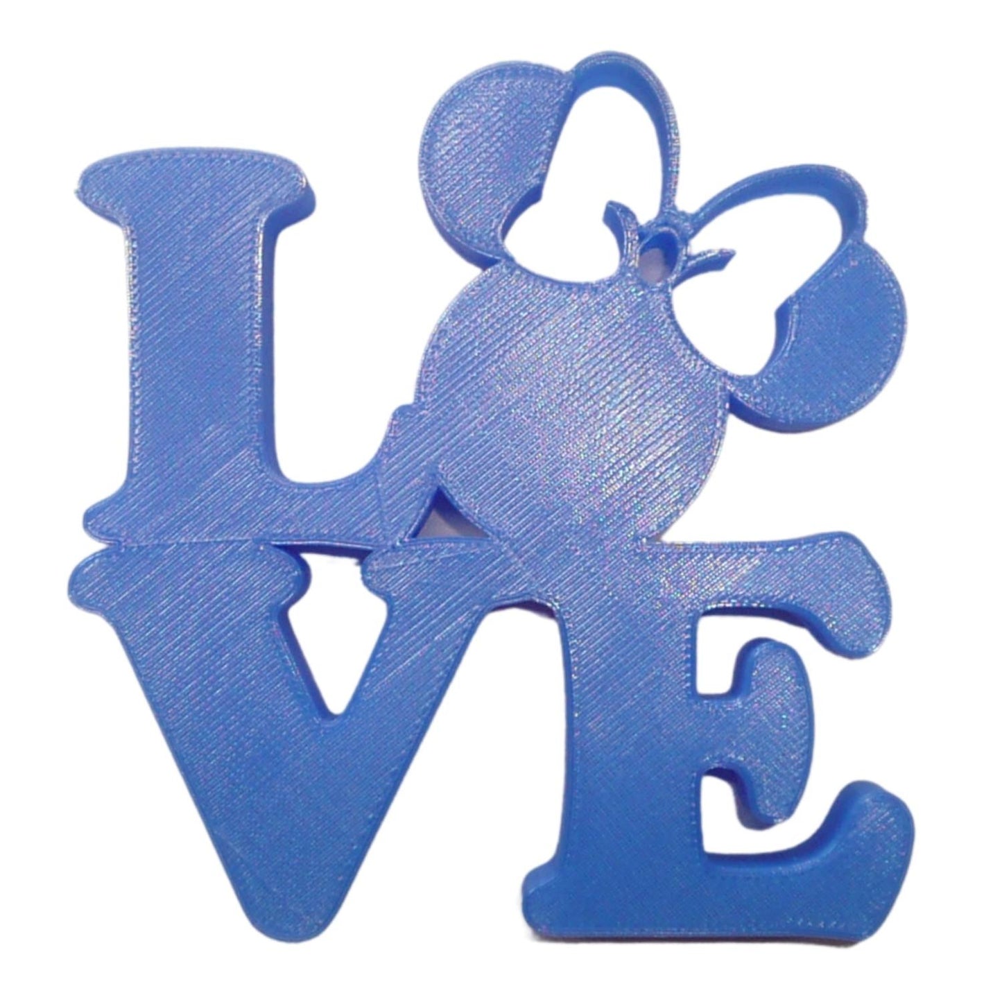 LOVE Word Quote With Minnie Mouse Face Head Blue Made in USA PR4793