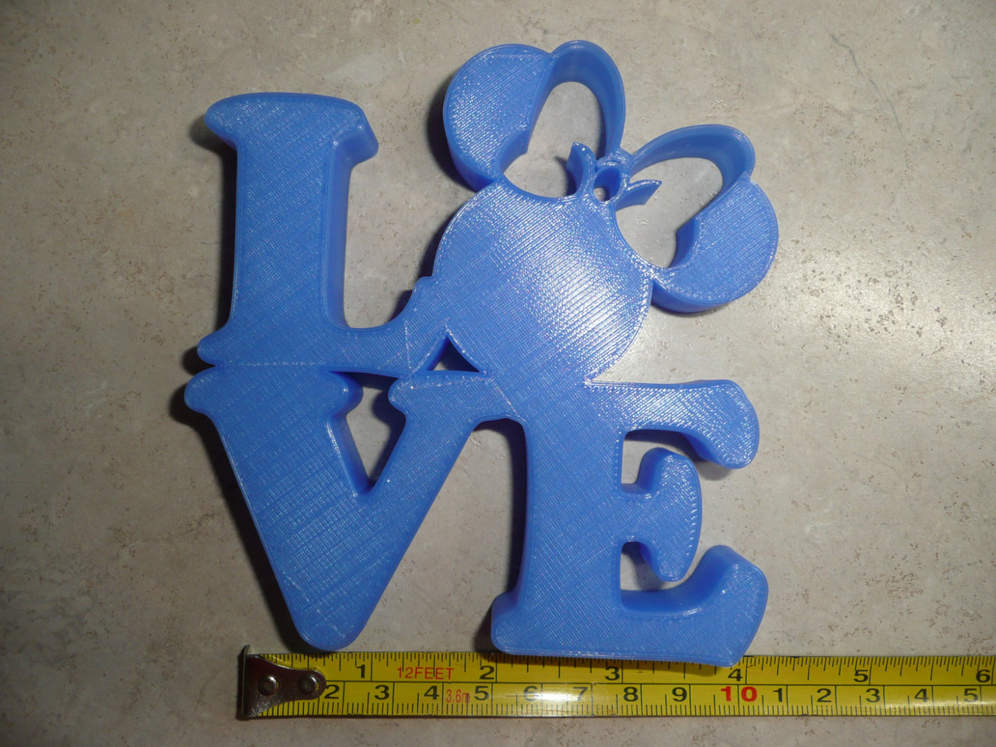 LOVE Word Quote With Minnie Mouse Face Head Blue Made in USA PR4793
