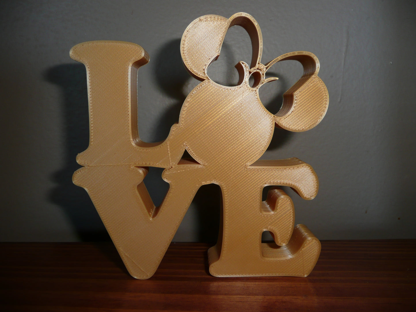 LOVE Word Quote With Minnie Mouse Face Head Gold Made in USA PR4795