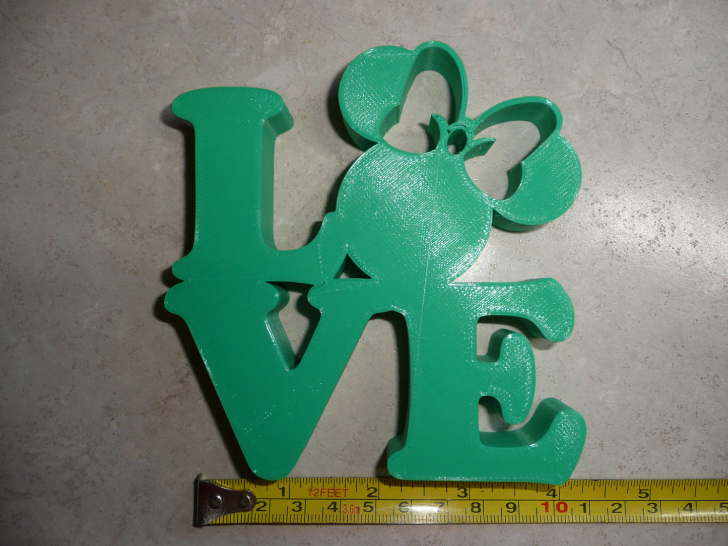 LOVE Word Quote With Minnie Mouse Face Head Green Made in USA PR4797