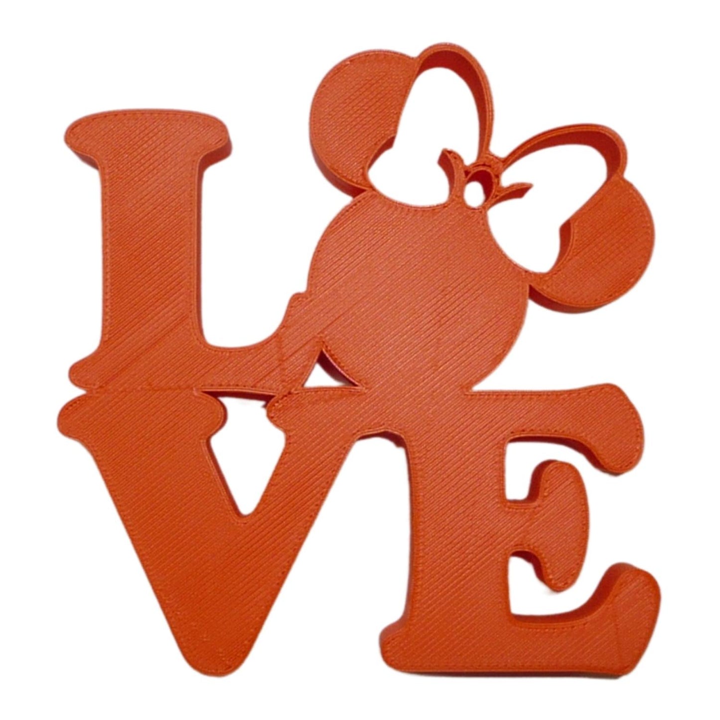 LOVE Word Quote With Minnie Mouse Face Head Orange Made in USA PR4798