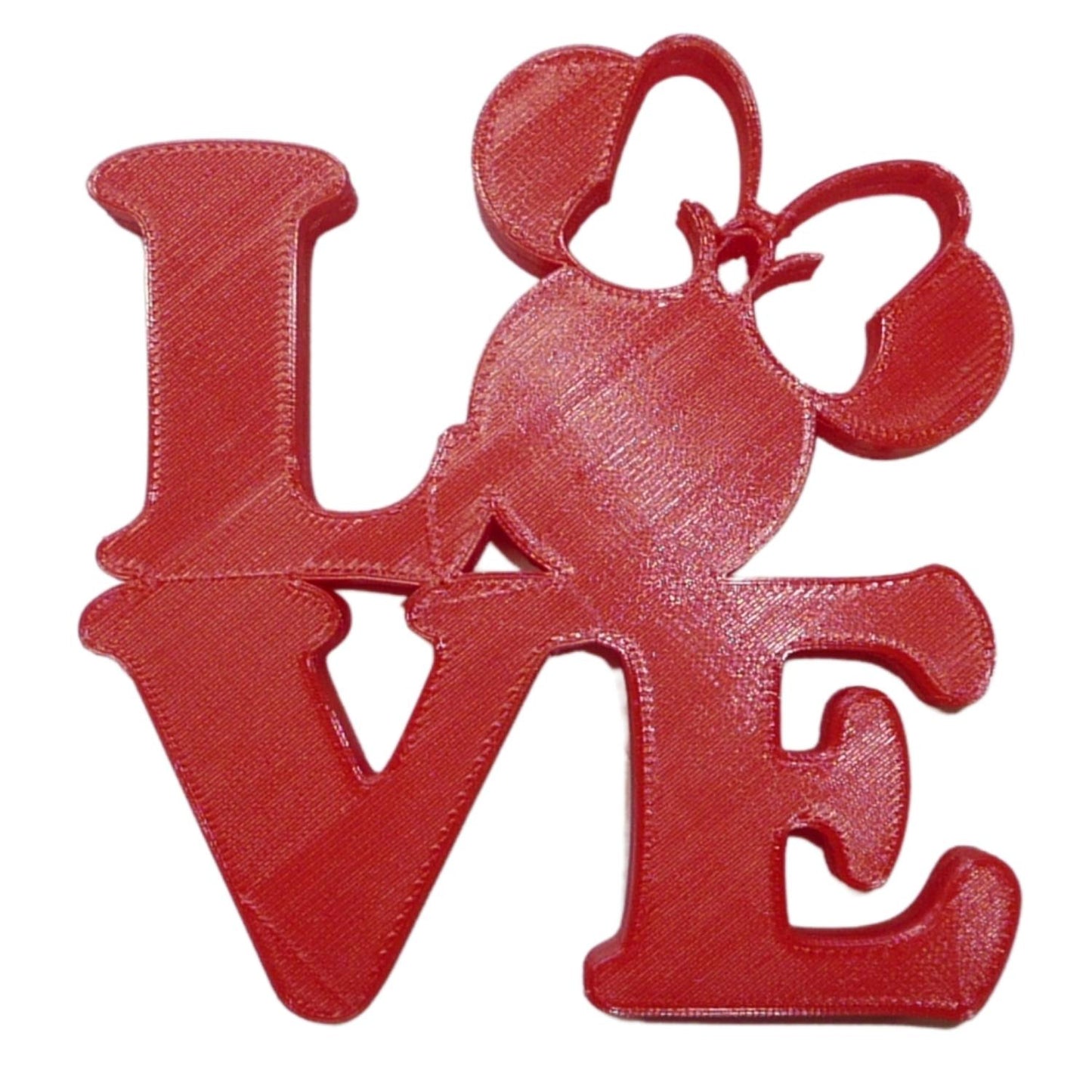 LOVE Word Quote With Minnie Mouse Face Head Red Made in USA PR4800