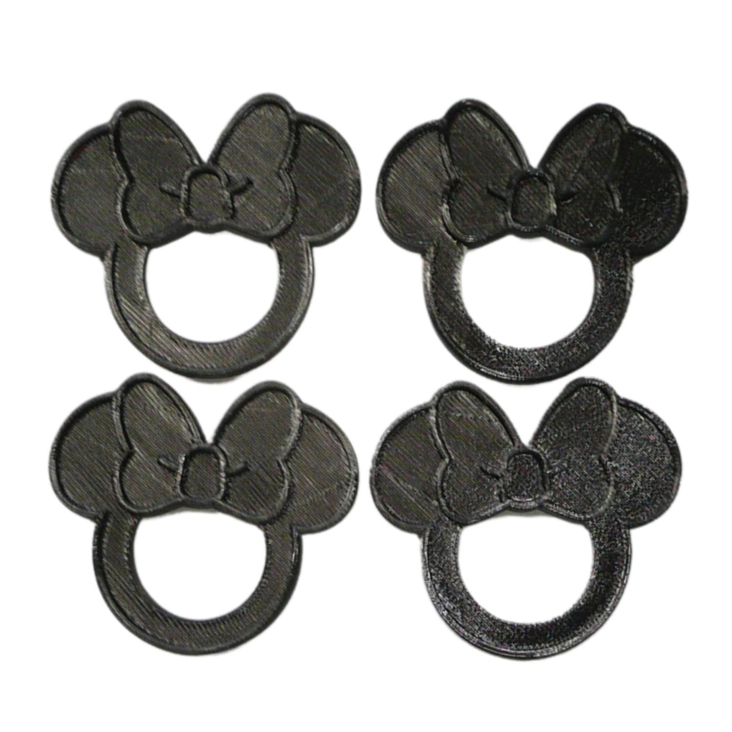 Minnie Mouse Themed Black Napkin Ring Holders Set Of 4 Made In USA PR4803