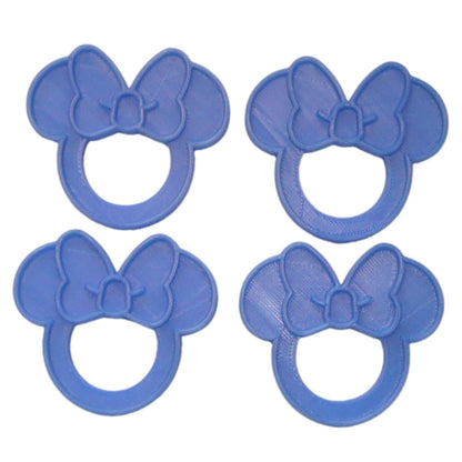 Minnie Mouse Themed Blue Napkin Ring Holders Set Of 4 Made In USA PR4804