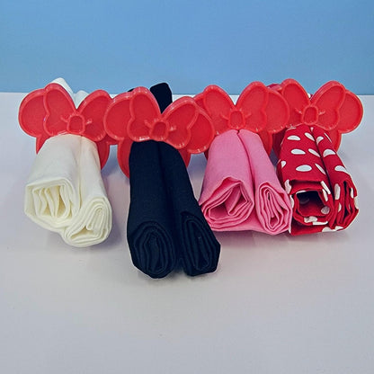 Minnie Mouse Themed Red Napkin Ring Holders Set Of 4 Made In USA PR4812