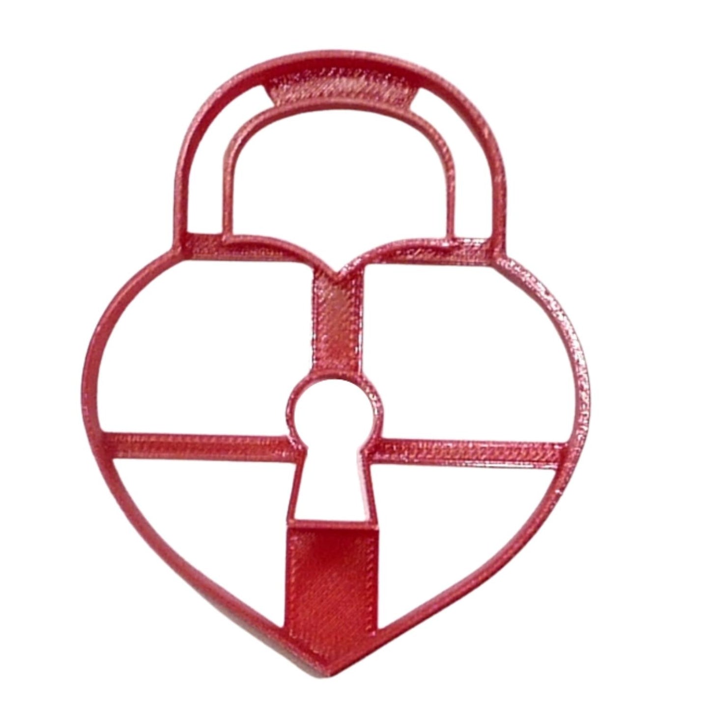 Heart Shaped Key Padlock Valentine Cookie Cutter Made in USA PR4822