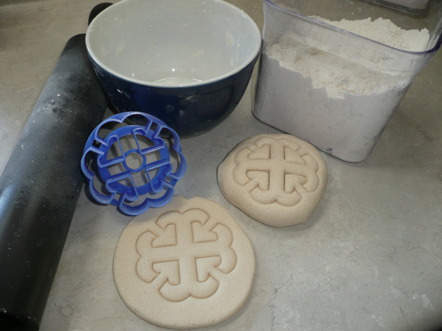 French Cross Concha Cutter Mexican Sweet Bread Stamp USA Made PR4828