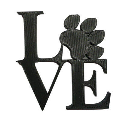 Love Word with Paw Print Table Shelf Home Office Decor Black Made in USA PR4841