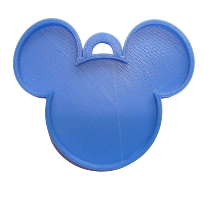 Mickey Mouse Face Ears Shape Blue Christmas Ornament Made In USA PR4863