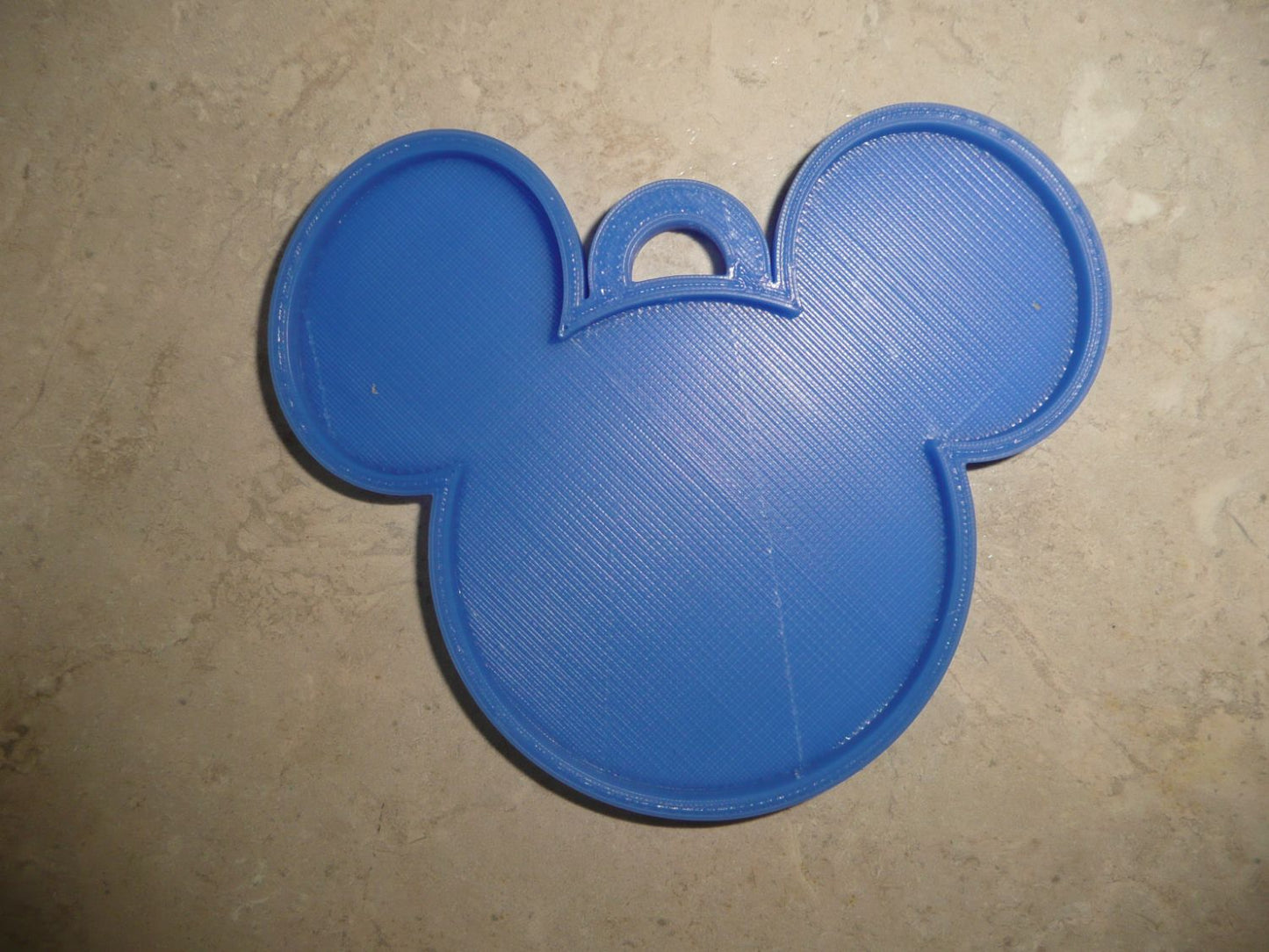 Mickey Mouse Face Ears Shape Blue Christmas Ornament Made In USA PR4863