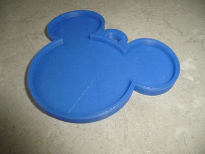 Mickey Mouse Face Ears Shape Blue Christmas Ornament Made In USA PR4863