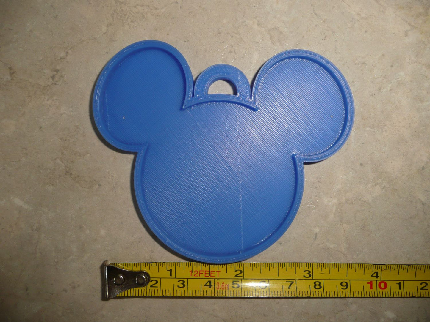 Mickey Mouse Face Ears Shape Blue Christmas Ornament Made In USA PR4863