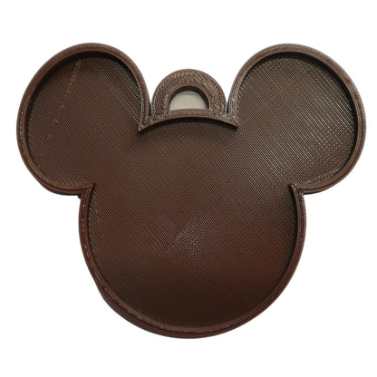 Mickey Mouse Face Ears Shape Brown Christmas Ornament Made In USA PR4864