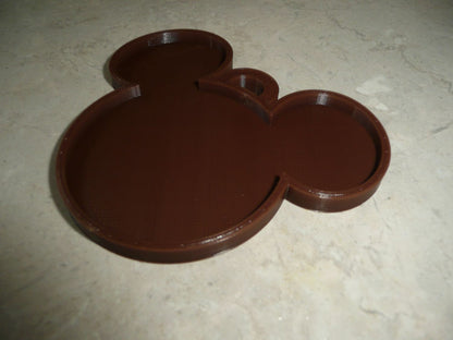 Mickey Mouse Face Ears Shape Brown Christmas Ornament Made In USA PR4864