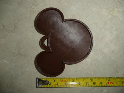 Mickey Mouse Face Ears Shape Brown Christmas Ornament Made In USA PR4864