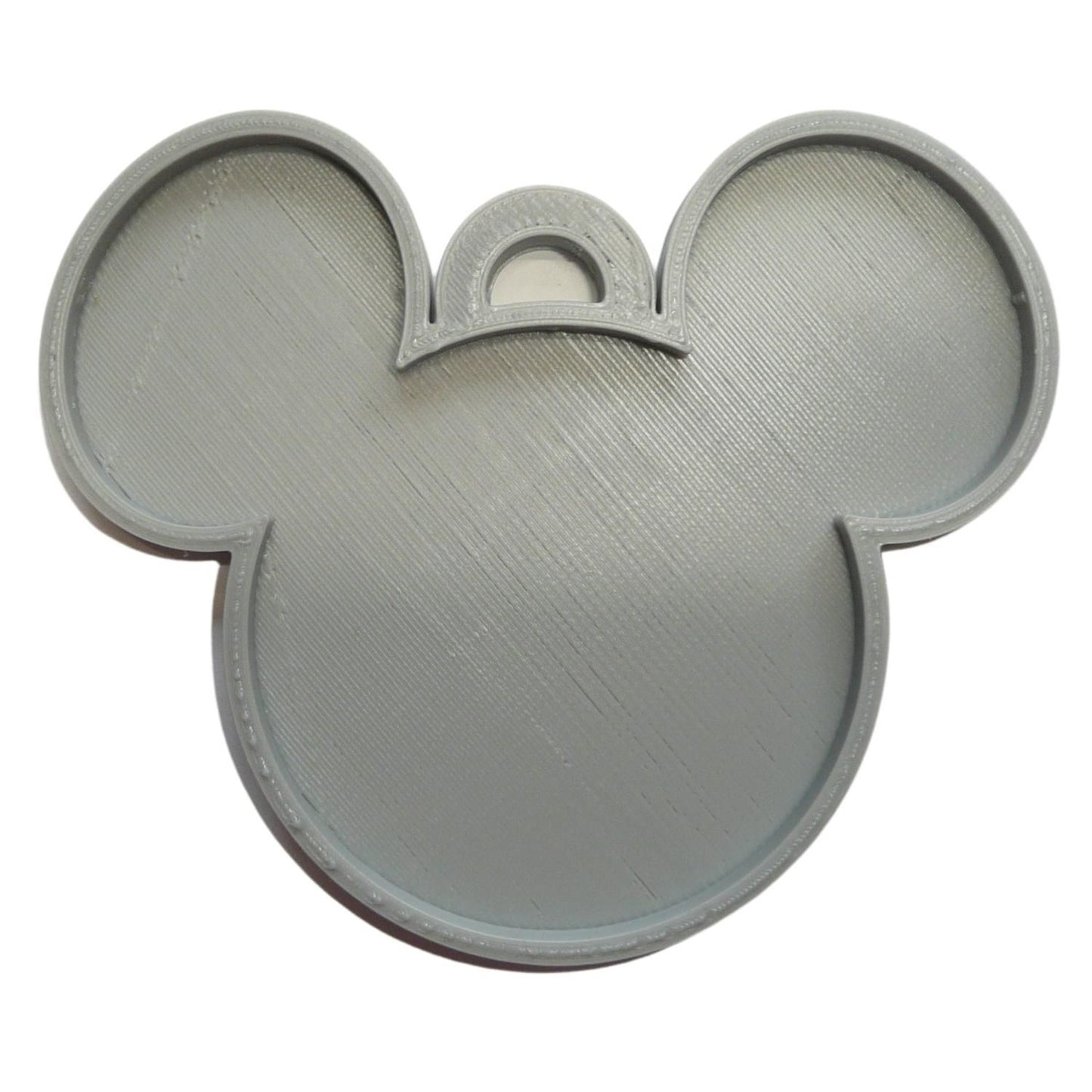Mickey Mouse Face Ears Shape Gray Christmas Ornament Made In USA PR4866