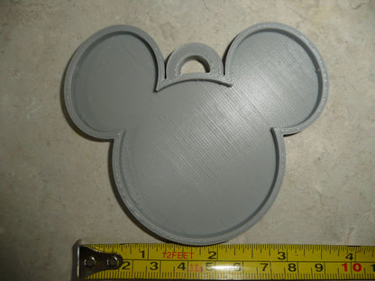 Mickey Mouse Face Ears Shape Gray Christmas Ornament Made In USA PR4866