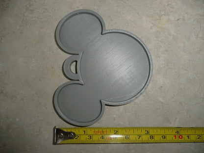 Mickey Mouse Face Ears Shape Gray Christmas Ornament Made In USA PR4866