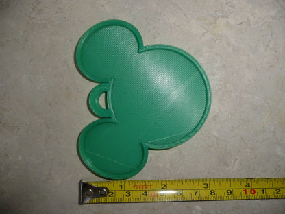 Mickey Mouse Face Ears Shape Green Christmas Ornament Made In USA PR4867