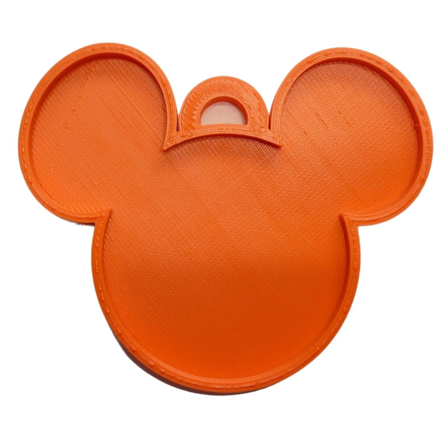 Mickey Mouse Face Ears Shape Orange Christmas Ornament Made In USA PR4868